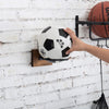 MyGift Wall-Mounted Sport Ball Rack Display Holder - Solid Brown Wood and Metal Hanging Gym Basketball Football Volleyball Soccer Ball Equipment Storage, Set of 2