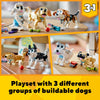 LEGO Creator 3 in 1 Adorable Dogs Building Toy Set 31137, Stocking Stuffer or Gift for Dog Lovers, Featuring Dachshund, Beagle, Pug, Poodle, Husky, or Labrador Figures for Kids Ages 7 and Up