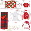 8 Pcs Christmas Elf Doll Accessories Set with Christmas Sleeping Bag, Bathrobe, Apron and Chef Hat, Scarf, Glasses, Christmas Elf Hammock Xmas Accessory for Doll Decorations (Cute Style)
