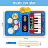 PECMPO Baby 2 in 1 Musical Mats-Piano Keyboard & Drum for Toddlers-Early Education Portable Touch Musical Play mat-Learning Toys Gifts for 1 2 3 4 5+ Ages Baby Girls Boys Toddler
