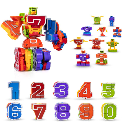 Lydaz Number Bots Math Toys for Kids, Preschool Learning Activities Games Toys, Number Robots Block Autism STEM Education Toys, Classroom Carnival Prizes, Birthday Gifts for Boys 3 4 5+ Years Old