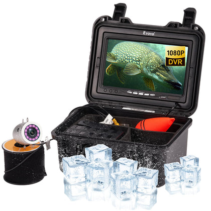 Eyoyo Underwater Fishing Camera, 1080P Ice Fishing Camera w/DVR, Portable Video Cameras Fish Finder w/ 7