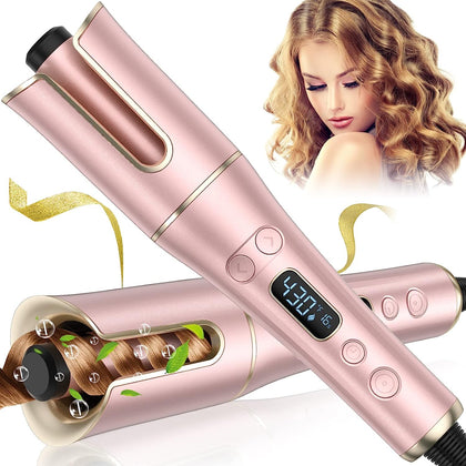 Auto Hair Curler, Automatic Curling Iron Wand with 4 Temperatures & 3 Timers & LCD Display, Curling Iron with 1