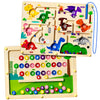 UMEREACT 2 in 1 Magnetic Color and Number Maze Double-Sided ABC Alphabet Puzzles Board Magnet Dinosaur Counting Maze Preschool Learning Montessori Education 3 4 5 Years Toys