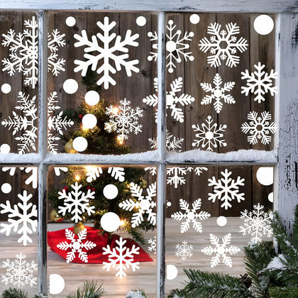 321pcs Christmas Window Clings for Glass Windows 9sheets Christmas Window Decals Snowflakes Christmas Decorations Christmas Window Stickers for Kids Holiday Window Clings Winter Wonderland Decorations