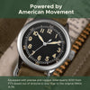 PRAESIDUS A-11 Spec 2 Original Canvas Men's 40 mm Military Ameriquartz Watch in Black Dial and Green Canvas Strap