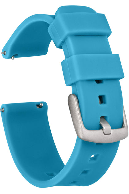 GadgetWraps 14mm Silicone Watch Band Strap with Quick Release Pins - Compatible with Pebble, Fossil, Skagen, Wristology - 14mm Quick Release Watch Band (Aqua Blue, 14mm)