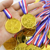Darovly 50 Pieces Gold Plastic Winner Award Medals with Ribbon Necklaces for Sports,Games,Competition,Students Rewards,Talent Show,Parties,Party Favors or Decor