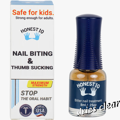 Honest10 Nail Biting Treatment for Kids and Adults, MADE IN USA, Safe and Lab Tested, Pediatric Approved, Strongest Formula, Nail biting Prevention to Stop the Habit Now (0.25 oz)
