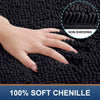 smiry Luxury Chenille Bath Rug, Extra Soft and Absorbent Shaggy Bathroom Mat Rugs, Machine Washable, Non-Slip Plush Carpet Runner for Tub, Shower, and Bath Room(24''x16'', Black)