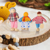 Jzszera Wooden Doll House People of 8 Figures, Dolls Family Set for Girls Toddler Kids Dollhouse Accessories Toy