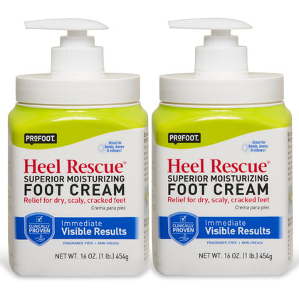 Profoot Heel Rescue Foot Cream 16 Ounce Bottle, 2 Pack, for Cracked, Calloused or Chapped Skin