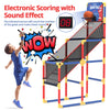 Kids Arcade Basketball Game With Electronic Scoreboard and Cheer Sounds, Indoor/Outdoor Basketball Hoop With 4 Balls, Game Toy Gift for Ages 3-12 Boys and Girls (Red, Blue)