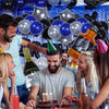 Blue and Black Happy Birthday Decorations for Men,Birthday Decorations with Banner, Fringe Curtains, Beer Crown Foil Balloons, Balloon Kits for 21st,25th 27th 30th 35th 40 50 60th Birthday Decorations