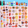 80 Pieces Miniature Food Drinks Bottle Toys Mixed Pretend Food for Dollhouse Kitchen Accessories Mini Play Fake Resin Food Toys