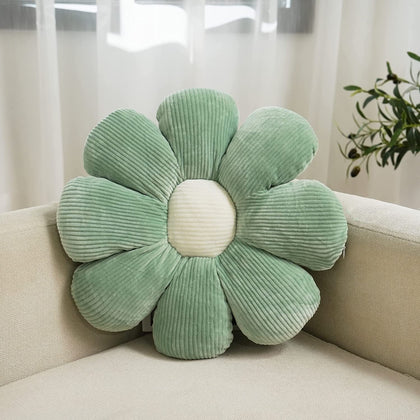 Flower Pillow Cute and Comfortable Floor Cushions Soft Fun Plant Throw Pillows Preppy Aesthetic Room Decor for Couch,Sofa,Chair(Sage Green,14.5)