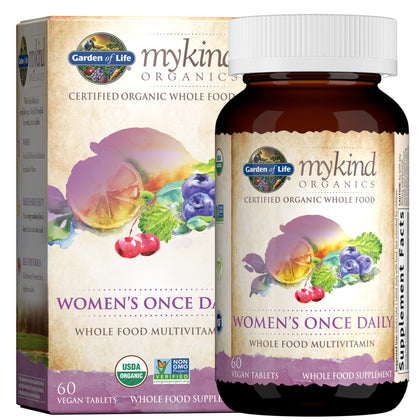 Garden of Life Multivitamin for Women - mykind Organic Women's Once Daily Whole Food Vitamin Supplement, Vegan, 60 Count Tablets