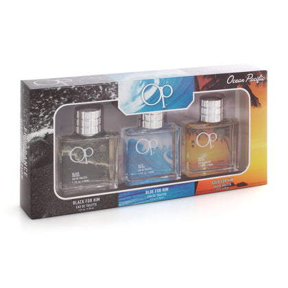 Ocean Pacific Men's 3 Piece Fragrance Gift Collection, Assorted, 1 Fl Oz, (Pack of 3)