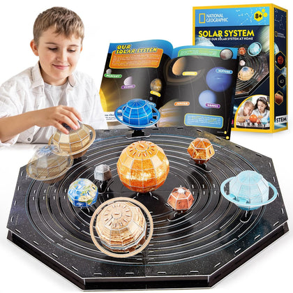 CubicFun Toys for Kids 8-12, 3D Puzzles for Kids National Geographic Movable Solar System for Kids STEM Toys Solar System Project Kit, Arts Crafts for Kids for Kids Ages 8-13 Boy Girl