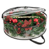 EATHEATY 4 PCS Clear Wreath Storage Bag, 24x8 Inch Christmas Wreath Storage Container, Heavy Duty PVC Wreath Protector with Handle for Xmas Holiday Seasonal Wreath Garland (Black)
