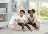 Delta Children Cozee Flip-Out Sherpa 2-in-1 Convertible Sofa to Lounger for Kids, Cream