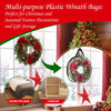 Christmas Wreath Storage Container, Clear Wreath Storage Bags 24 inch, Plastic Garland Holiday Wreath Bag Wreath Protector with Dual Zippered Handles for Seasonal Storage - 3 Pk