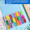 840Pcs Baby Hair Ties with 7 Hair Loop Tools, Colorful Toddler Hair Ties Hair Rubber Bands Baby Hair Clips Set with Organizer Box, Stocking Stuffers for Kids Girls