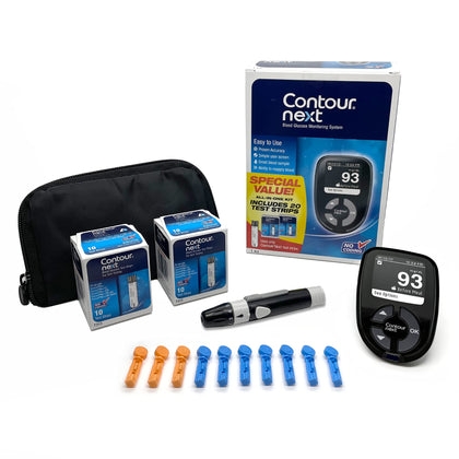 Ascensia The Contour Next Blood Glucose Monitoring System All-in-One kit for Diabetes