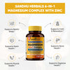 Sandhu Herbals 6-in-1 Magnesium Complex 500mg with Zinc| 120 High Absorption Capsules| Supports Heart, Bone & Muscle Health, Promotes Restful Sleep| | Gluten, Soy and Dairy Free