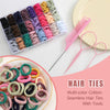 288PCS Baby Hair Ties, 24 Colors Small Ponytail Holders with Styling Tools, Small Seamless Cotton Hair Ties with Clear Organizer Box, Toddle Hair Ties for Kids Baby, Christmas Birthday Gifts for Girls