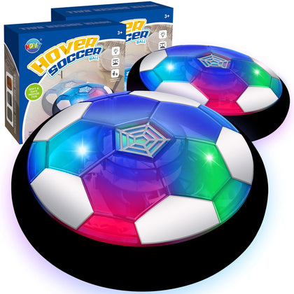 Hover Soccer Ball Toys for Boys, 2 Soccer Balls with Soft Foam Bumpers, Indoor Outdoor Air Floating Hover Ball Football Game Kids Gifts Toys for Age 3 4 5 6 7 8 9 10-16 Year Old Boys
