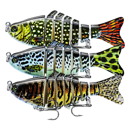Fishing Lures Multi Jointed Fish Fishing Kits Slow Sinking Lifelike Swimbait Freshwater and Saltwater Crankbaits for Trout Bass Lures, 3 Pack