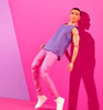 Barbie Looks Ken Doll with Black Hair Dressed in Purple Mesh Top and Pink Trousers, Posable Made to Move Body