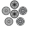 SMARTAKE 6 Set Silicone Trivet Mats, Multi-Use Carved Trivet Mat, Insulated Non-Slip Durable Kitchen Mats, Flexible Modern Kitchen Table Mat, for Hot Dishes, Pots, Dining Countertop, Black