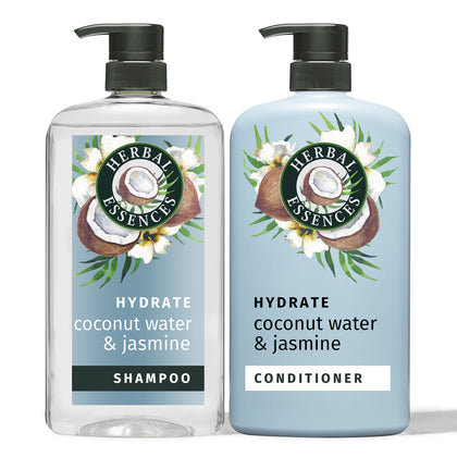 Herbal Essences Shampoo and Conditioner Set for Dry Hair with Coconut Water and Jasmine, 29.2 Fl Oz(Packaging May Vary)
