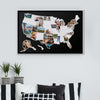 USA Photo Map - 50 States Travel Map - 24 x 36 in - Printed on Flexible Vinyl - Rewritable Double Layer Map of United States - Includes Secure Photo Maker - Unframed - Black