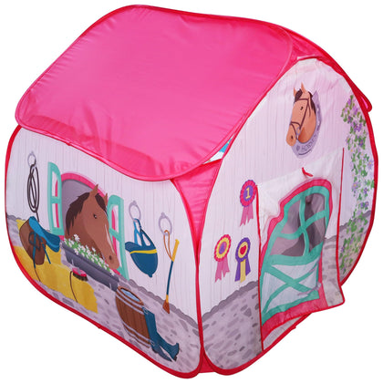 Pop it Up: Horse Stable - Pop-Up Playtent - Fun2Give Indoor Playhouse, Front & Back Doors, Spacious Interior, Pretend Play, Toddlers & Kids Ages 3+