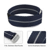 Nylon Watch Band - Hook and Loop Fasteners One Piece Watch Strap 20mm 22mm - Sport Watch Bands for Men Women (22mm, Stripe Blue)