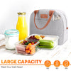Lunch Bag for Women & Men Adult Insulated Lunch Box, Small Leakproof Cooler Food Lunch Containers Reusable High Capacity Lunch Tote Bags for Work, Travel, Outdoor (Grey)