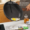 SENSARTE Nonstick Frying Pan Skillet, Swiss Granite Coating Omelette Pan, Healthy Stone Cookware Chef's Pan, PFOA Free (8/9.5/10/11/12.5 Inch) (9.5 Inch)