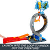 Hot Wheels City Toy Car Track Set, Bat Loop Attack with Adjustable Loop & Launcher, 1:64 Scale Toy Car