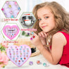 PASEMM 36pcs Little Girl Rhinestone Gem Rings,Adjustable,Random Color Style Diamond Kids Play Rings in Box,Pretend Play and Dress Up Rings for 4-12 Year Old Girl Birthday Gifts, 3 4 5 6 7 8 9 10 11 12