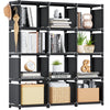 Mavivegue Book Shelf, 12 Cube Storage Organizer, DIY Bookcase, Metal Bookshelf,Tall Book case for Bedroom, Living Room,Office,Closet , Black Cubicle Rack