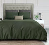 White Classic Dark Green Duvet Cover Queen Size, Microfiber Duvet Cover with Zipper, Duvet Cover Set with 2 Pillow Shams, Luxury Soft Comforter Cover Queen Size, 90 x 90 | Comforter Not Included