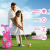 Liberry Toddler Golf Set for 1 2 3 4 5 Years Old, Upgraded Kids Golf Cart with Unique Shoulder Strap Design, Indoor and Outdoor Golf Toys for Boys Girls (Pink)