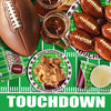 Football Decoration Party Supplies Kit Serve 25, Includes Dinner Plates, Dessert Plates, Napkins, Cups,and Football Tablecloth Perfect for Football Birthday Party Football Gameday Tailgate Party