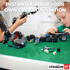 Creative QT MakerBase, Green, 4 Pack, 10x10 Peel-and-Stick Toy Building Blocks Stackable Baseplates, Bases for Play Tables, Walls, and More, Compatible with All Major Brick Brands