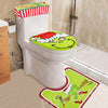 PISKEKAT 4Pcs Christmas Bathroom Sets, Grinchs Bathroom Sets with Toilet Lid Cover Toilet Seat Cover Floor Rug Tank Cover for Indoor Home Use