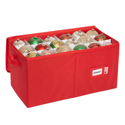 Christmas Ornament Storage Container with Dividers -Box Stores Up to 54-4