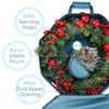 Hearth & Harbor Wreath Storage Container - Hard Shell Christmas Wreath Storage Bag With Interior Pockets, Dual Zipper And Handles - 30